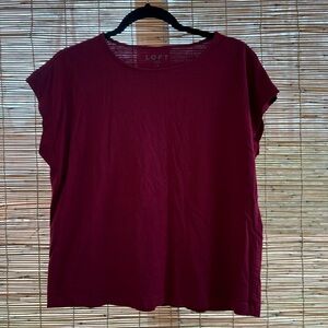 LOFT Red Short Sleeve Tee